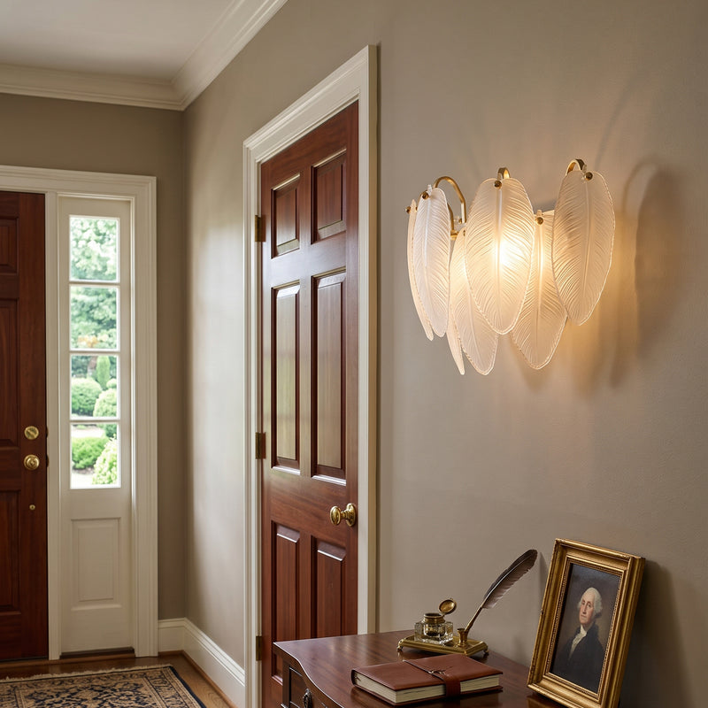 Feather Glass Wall Sconce
