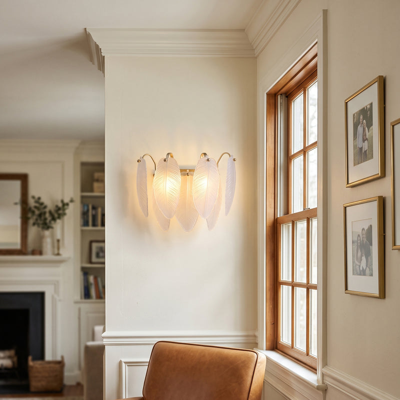 Feather Glass Wall Sconce