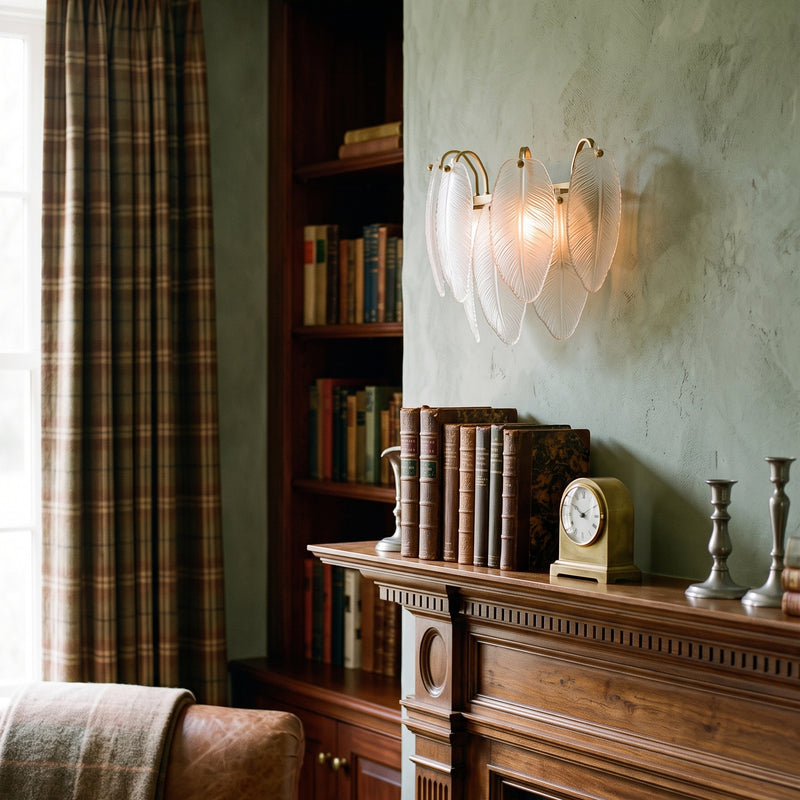 Feather Glass Wall Sconce