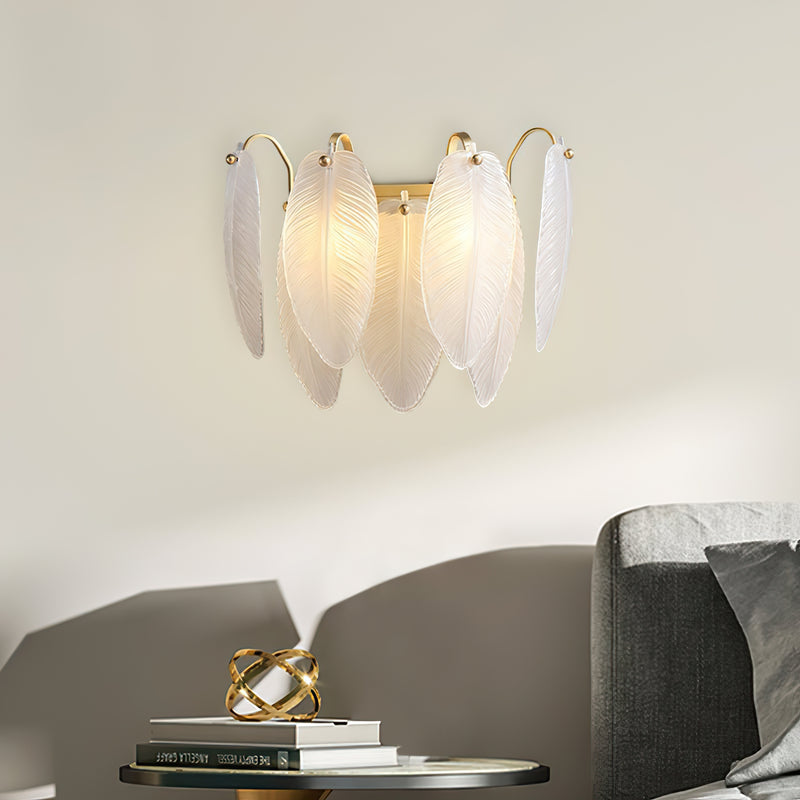 Feather Glass Wall Sconce