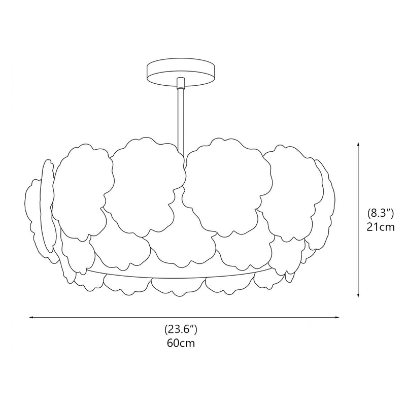 Fiorella Glass Semi-Flush Mount