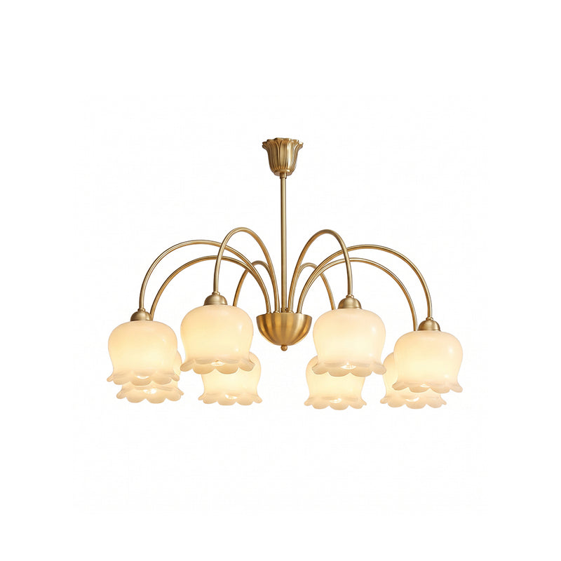 Frosted Tulip Chandelier
