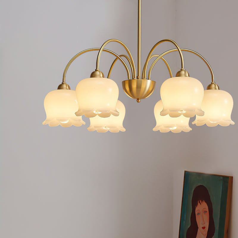 Frosted Tulip Chandelier
