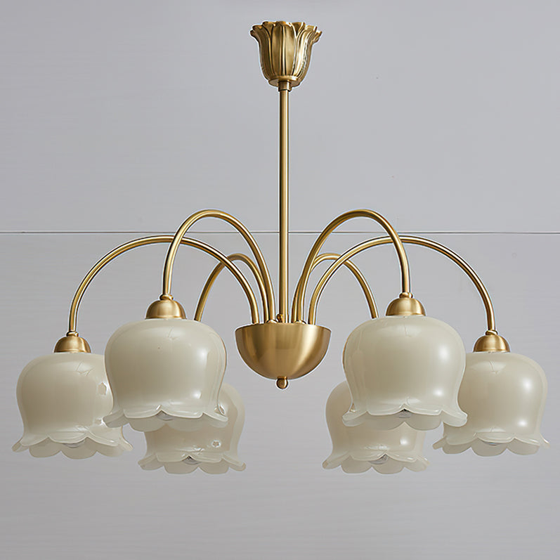 Frosted Tulip Chandelier
