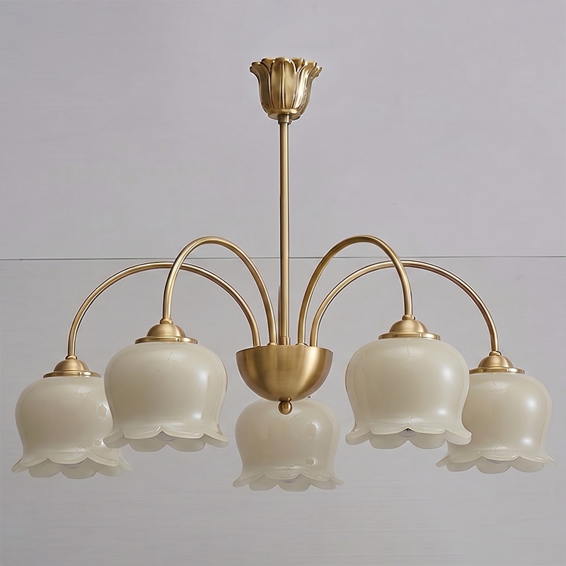 Frosted Tulip Chandelier