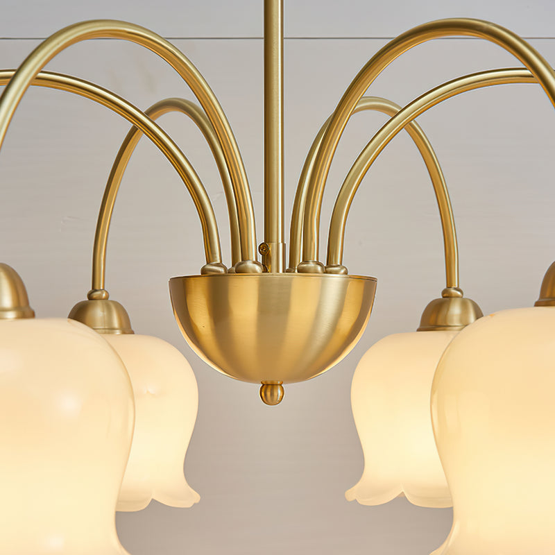 Frosted Tulip Chandelier
