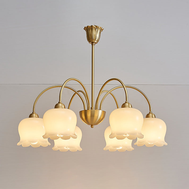 Frosted Tulip Chandelier
