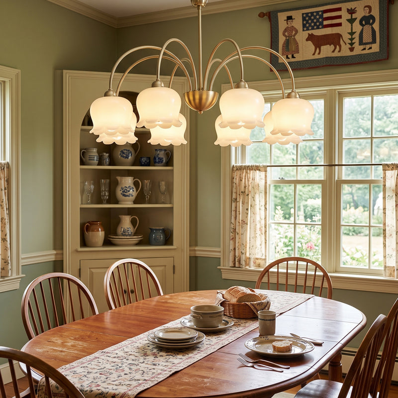 Frosted Tulip Chandelier