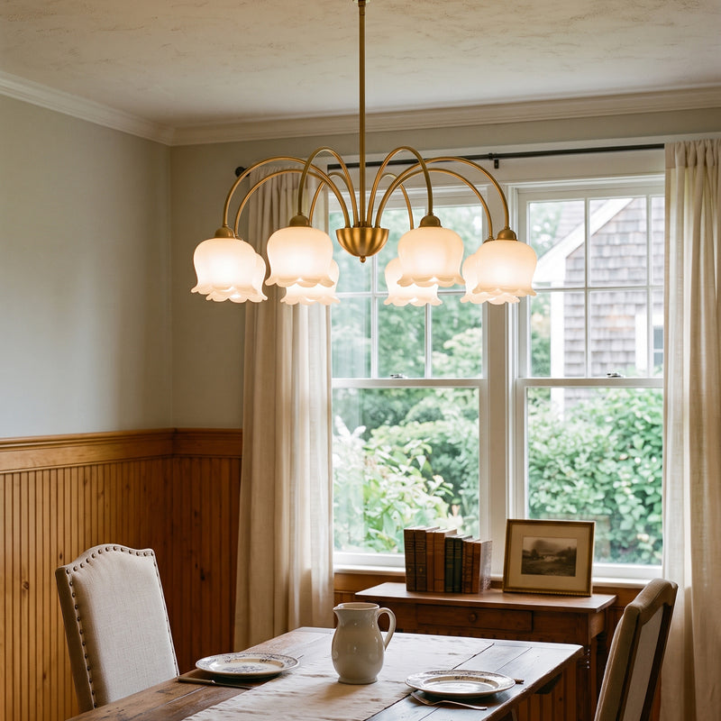 Frosted Tulip Chandelier