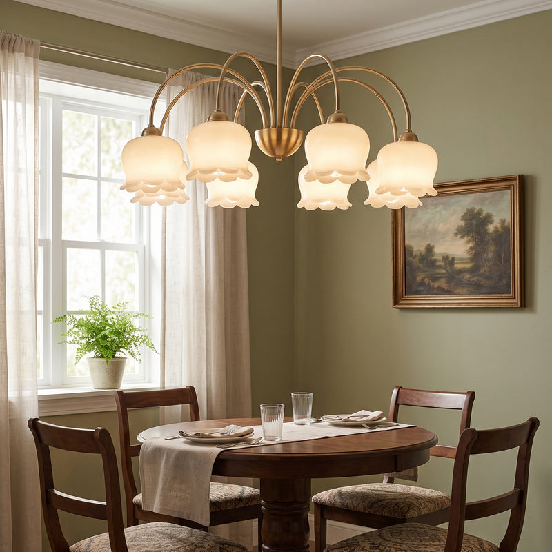 Frosted Tulip Chandelier