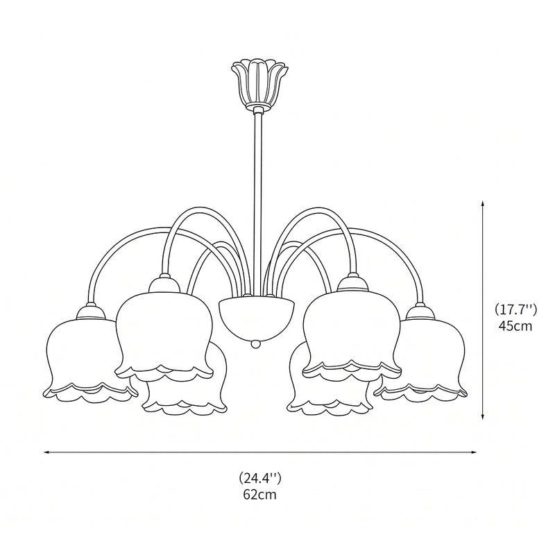 Frosted Tulip Chandelier