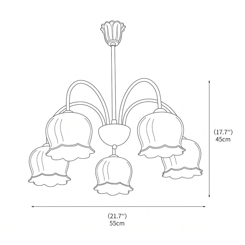 Frosted Tulip Chandelier