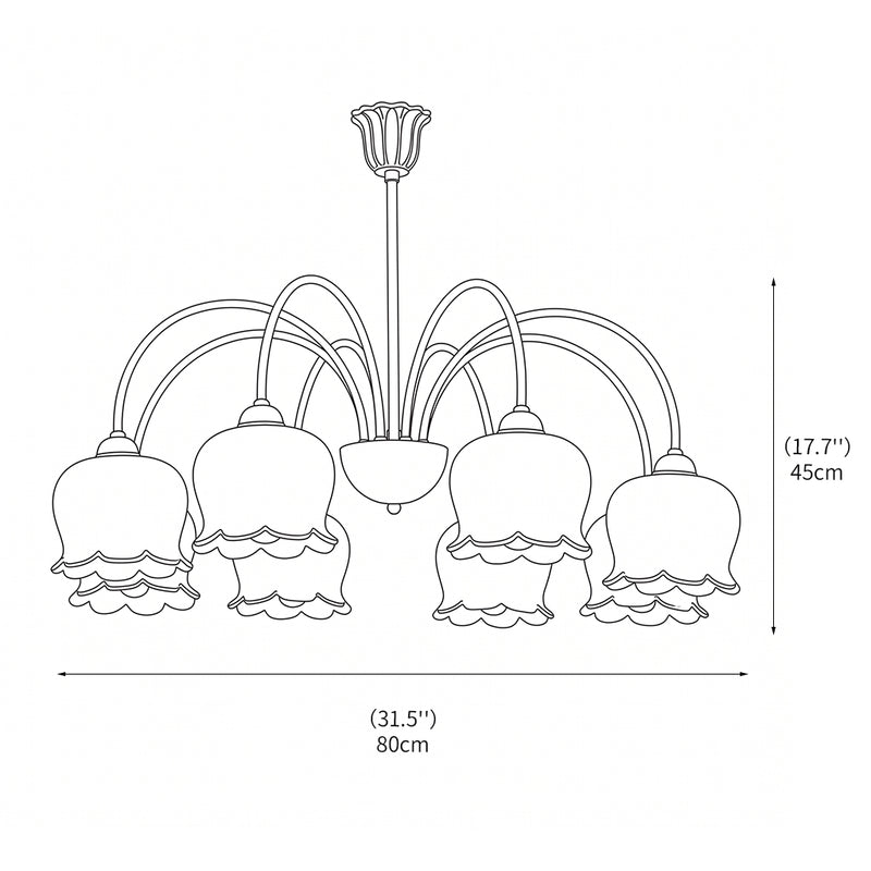 Frosted Tulip Chandelier