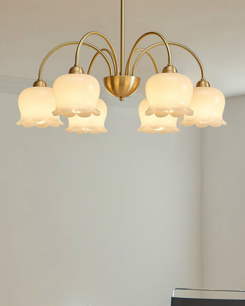 Frosted Tulip Chandelier