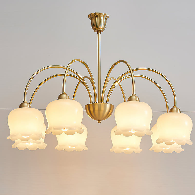 Frosted Tulip Chandelier