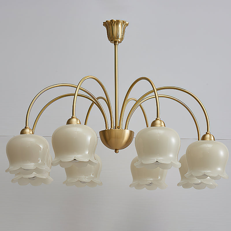Frosted Tulip Chandelier