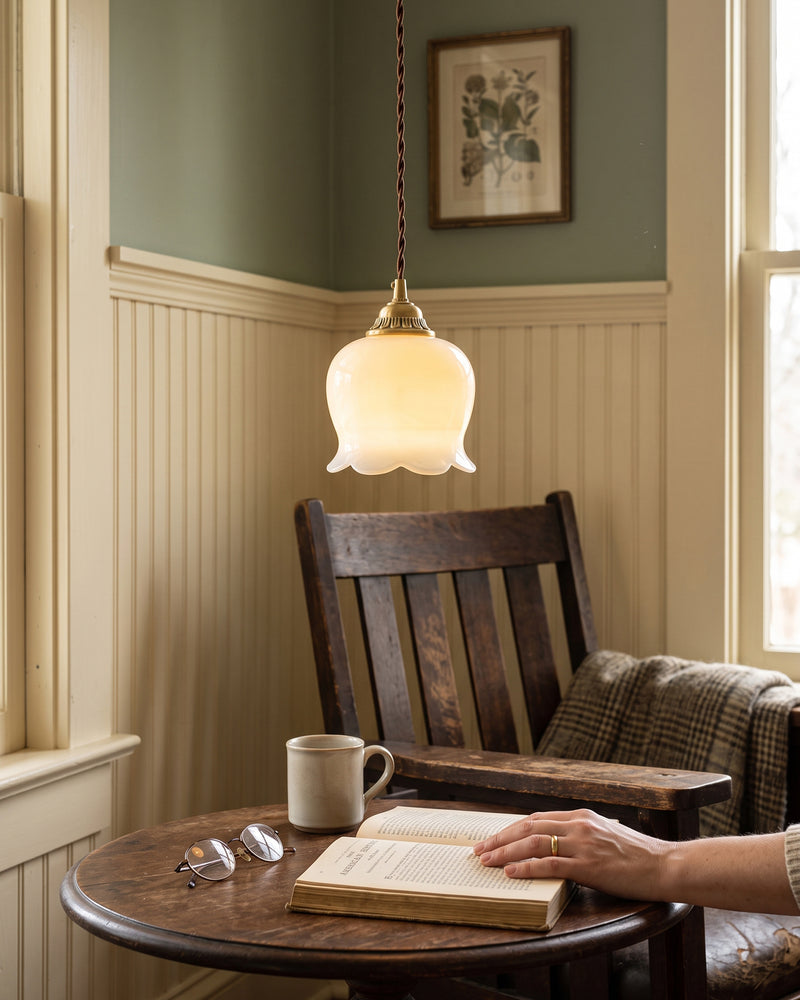 Frosted Tulip Pendant Light