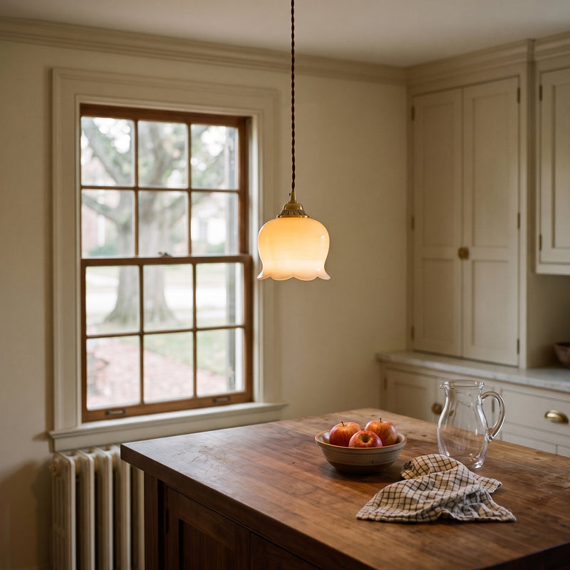 Frosted Tulip Pendant Light