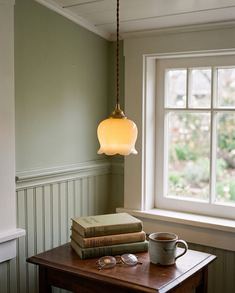 Frosted Tulip Pendant Light