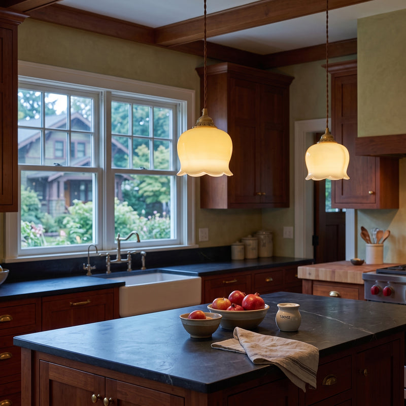Frosted Tulip Pendant Light