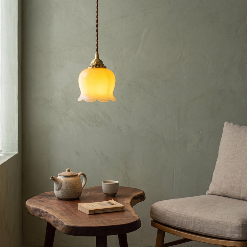 Frosted Tulip Pendant Light