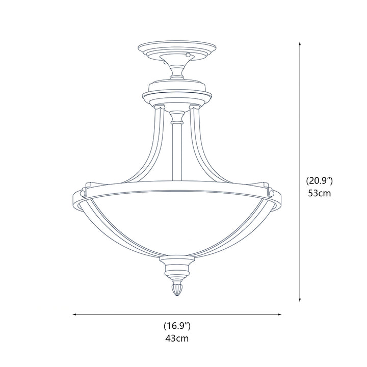 Geary Alabaster Semi-Flush Mount Ceiling Lamp