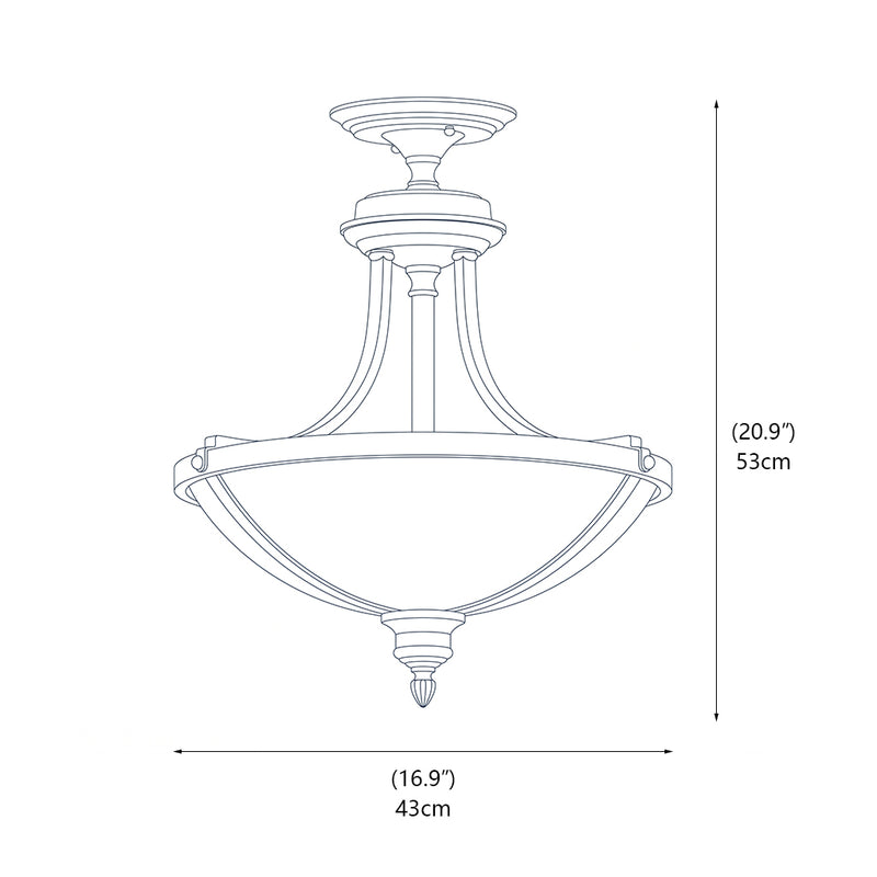 Geary Alabaster Semi-Flush Mount Ceiling Lamp