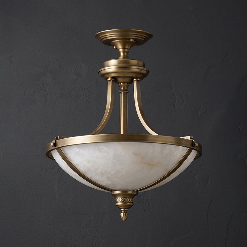 Geary Alabaster Semi-Flush Mount Ceiling Lamp