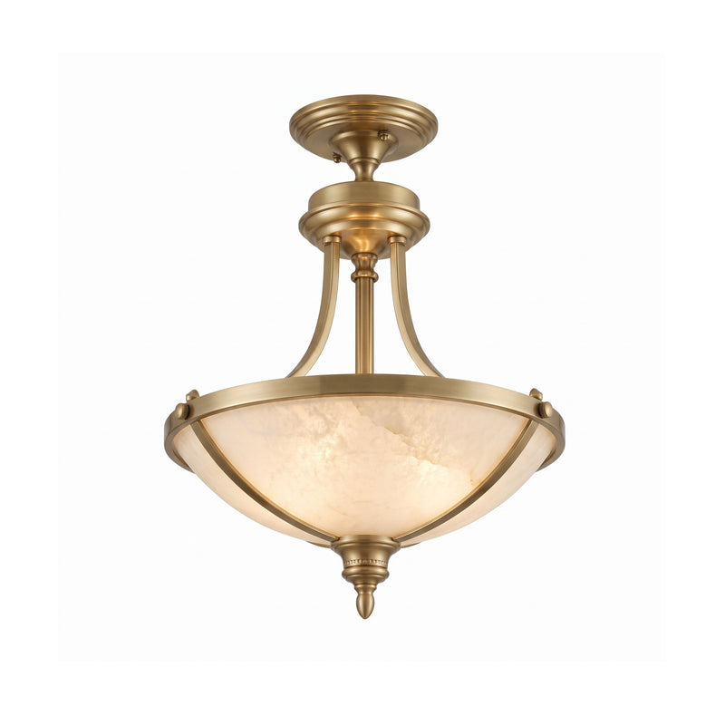 Geary Alabaster Semi-Flush Mount Ceiling Lamp