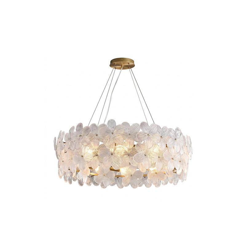 Glass Petal Halo Chandelier