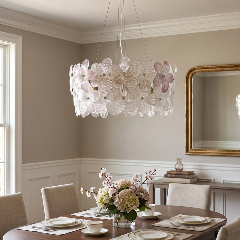 Glass Petal Halo Chandelier