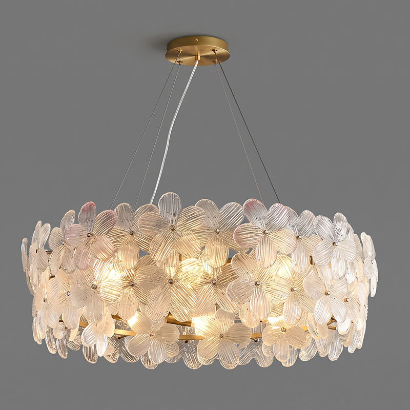 Glass Petal Halo Chandelier