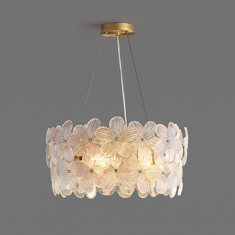 Glass Petal Halo Chandelier