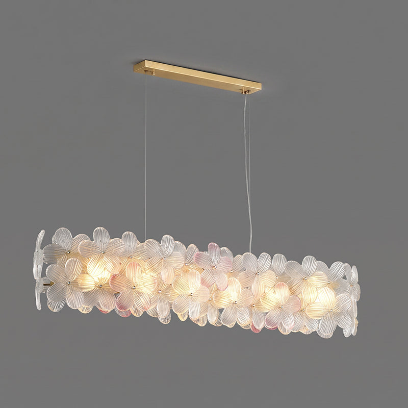 Glass Petal Halo Chandelier