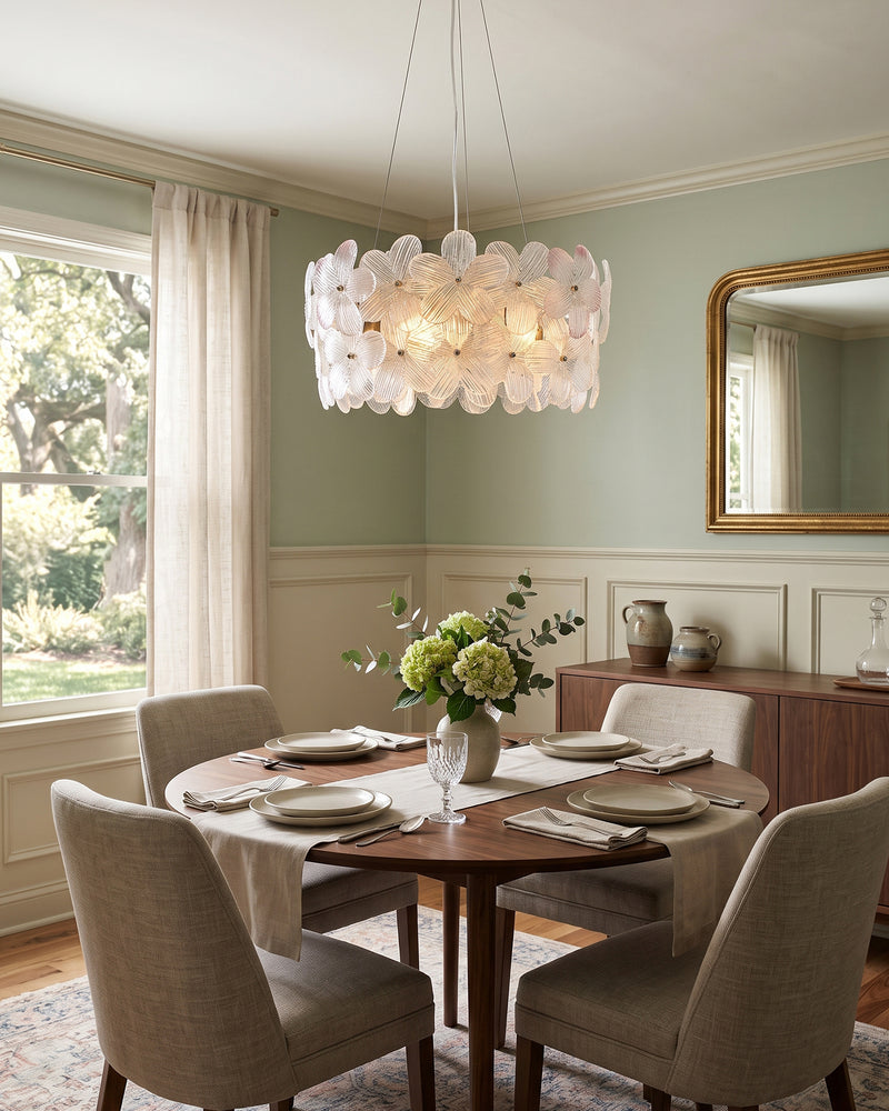 Glass Petal Halo Chandelier