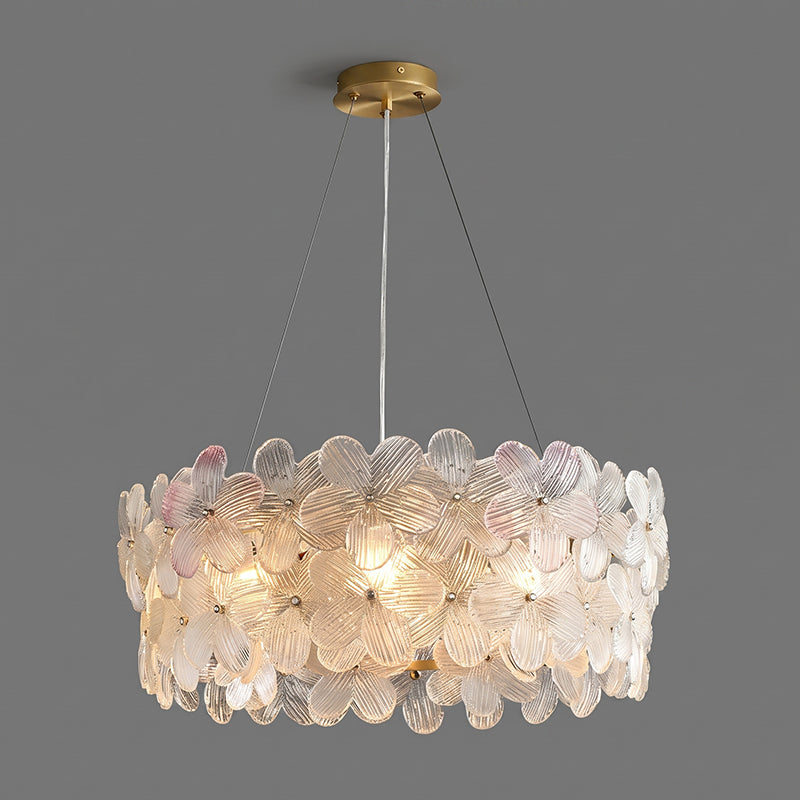 Glass Petal Halo Chandelier