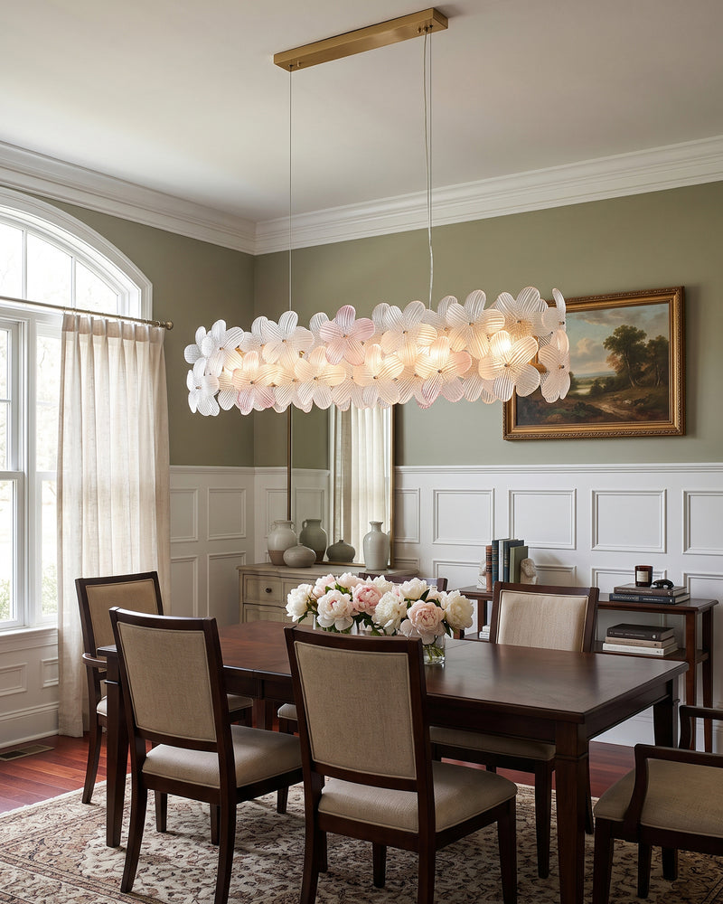 Glass Petal Halo Chandelier