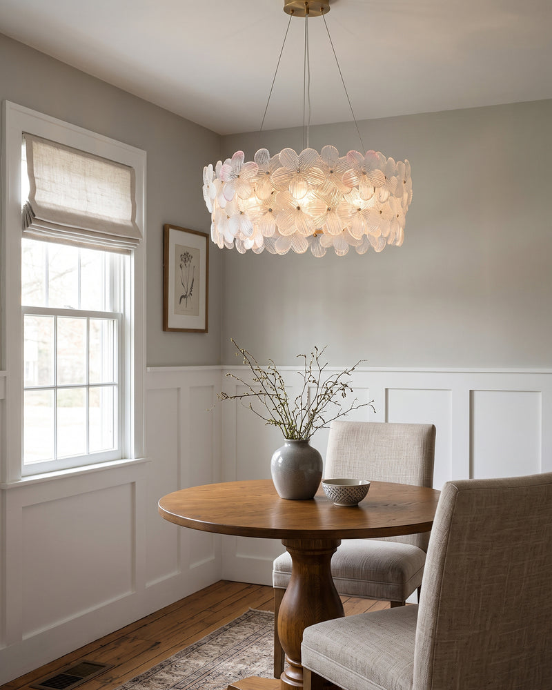 Glass Petal Halo Chandelier