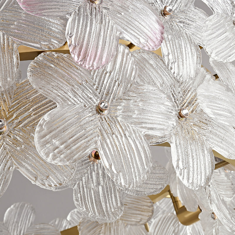 Glass Petal Halo Chandelier