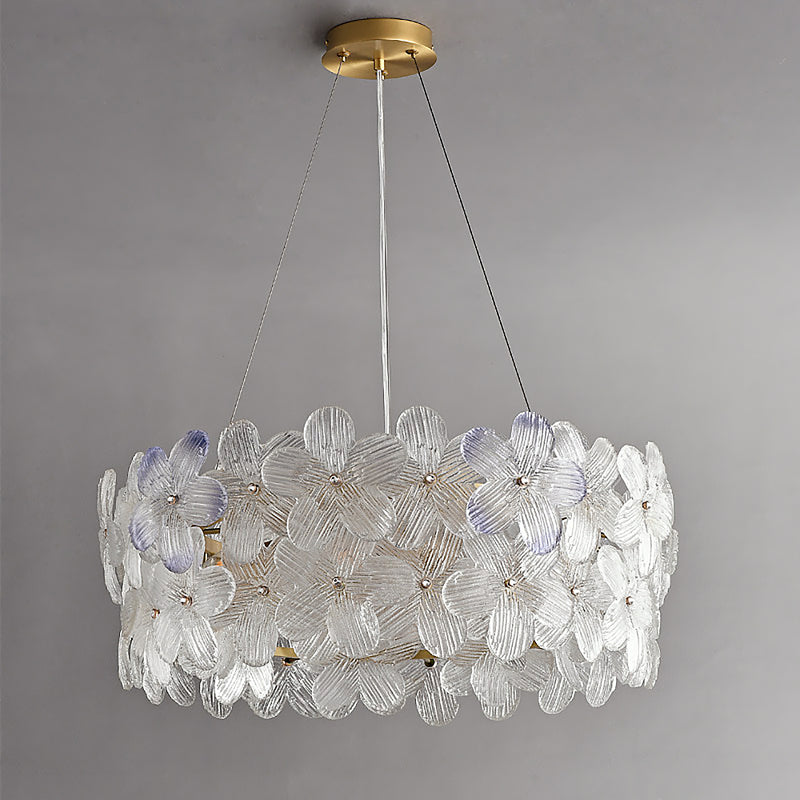 Glass Petal Halo Chandelier