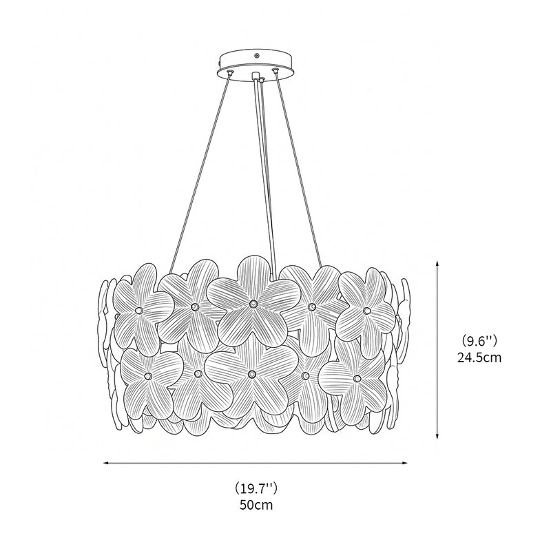 Glass Petal Halo Chandelier