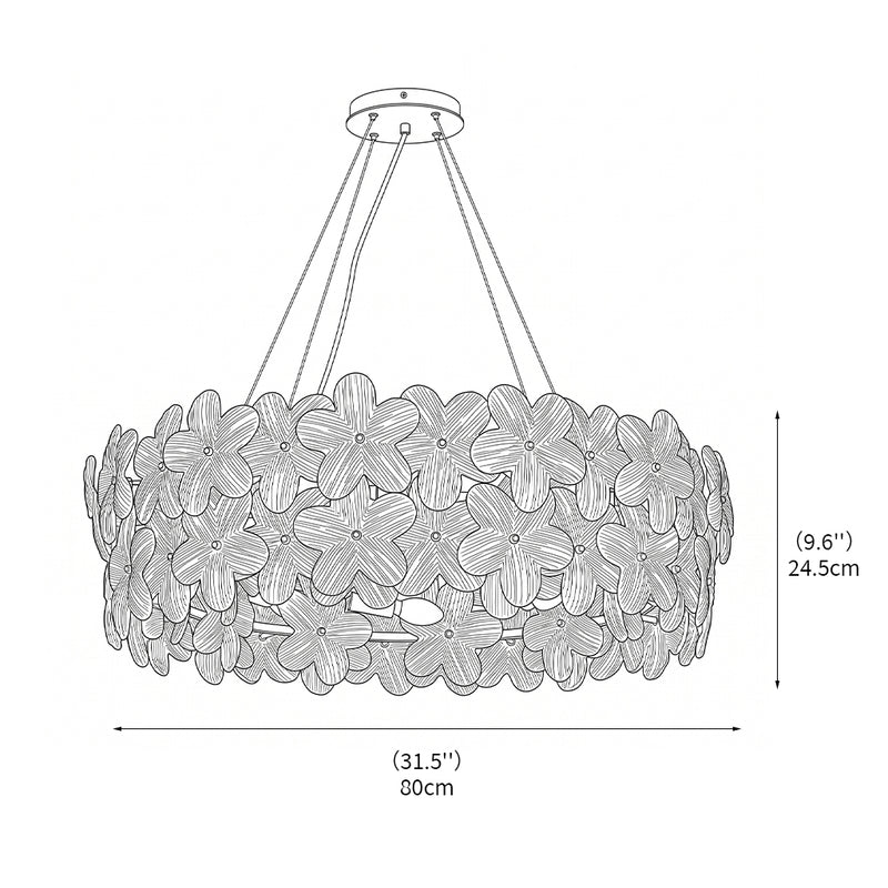 Glass Petal Halo Chandelier