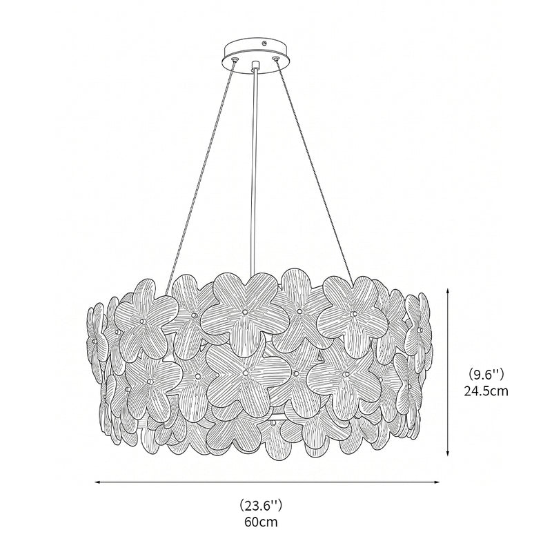 Glass Petal Halo Chandelier