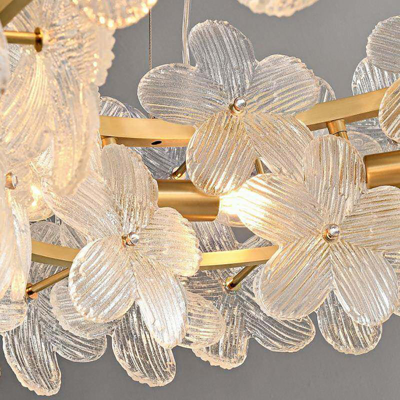 Glass Petal Halo Chandelier