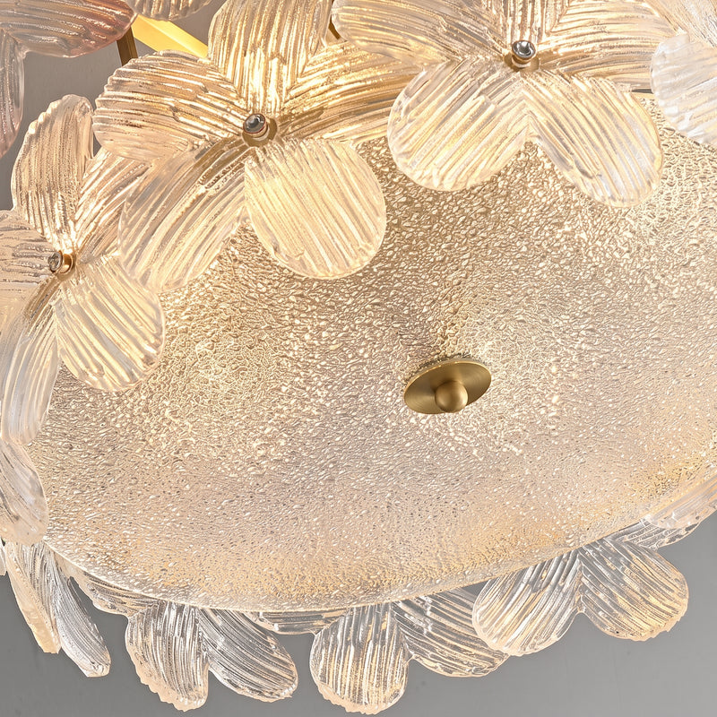 Glass Petal Halo Flush Mount