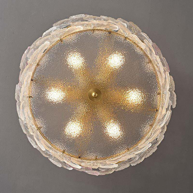 Glass Petal Halo Flush Mount