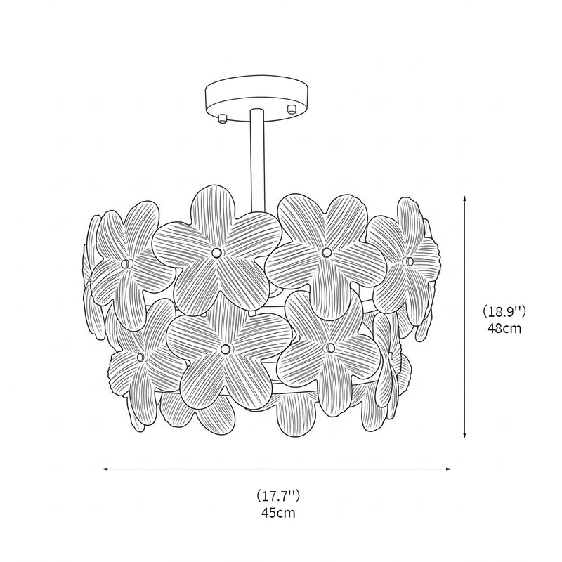 Glass Petal Halo Flush Mount