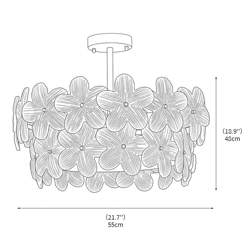 Glass Petal Halo Flush Mount