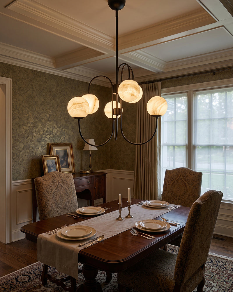 Gooseneck Alabaster Chandelier