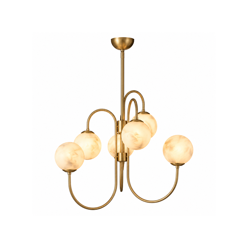 Gooseneck Alabaster Chandelier